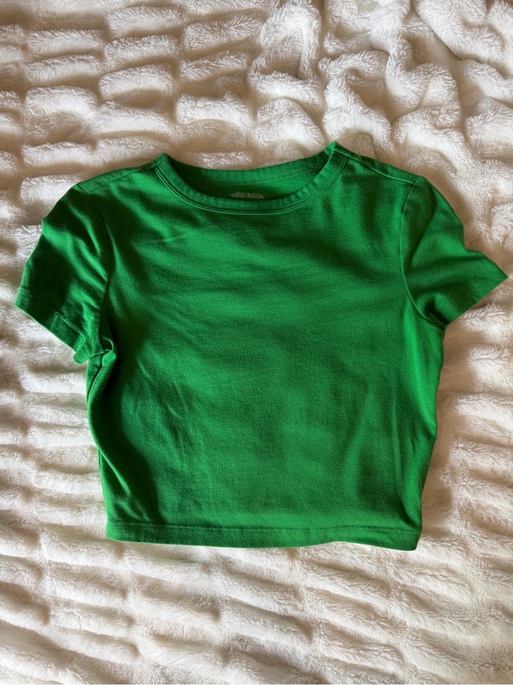 wild fable Bright Green Short Sleeve Cropped Tee